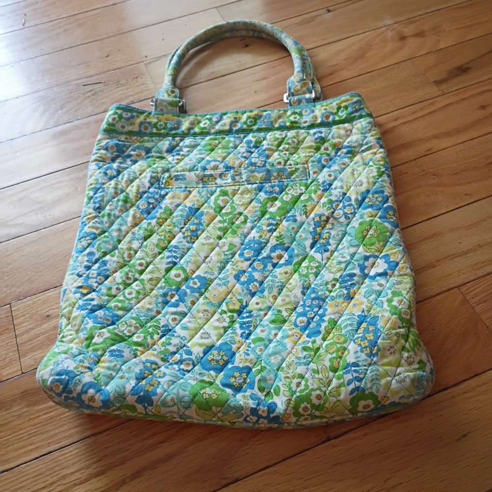 Vera Bradley Blue and Green Tote Bag with Artisanal Design